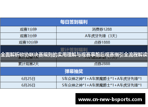 全面解析欧协联决赛规则的实用理解与观赛事前后观赛指引全流程解读